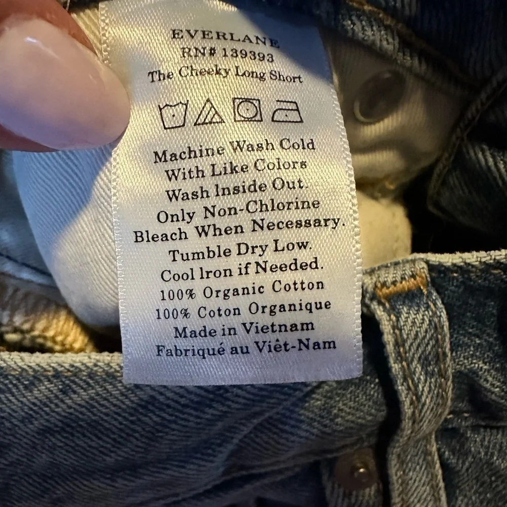 Everlane The '90s Cheeky Long High Waisted Denim Short Organic Cotton - Picture 12 of 13